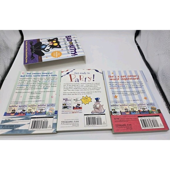 Bad Kittys Very Bad Boxed Set 3 Books Poster Gets A Bath Happy Birthday Vs Uncle - Picture 12 of 14